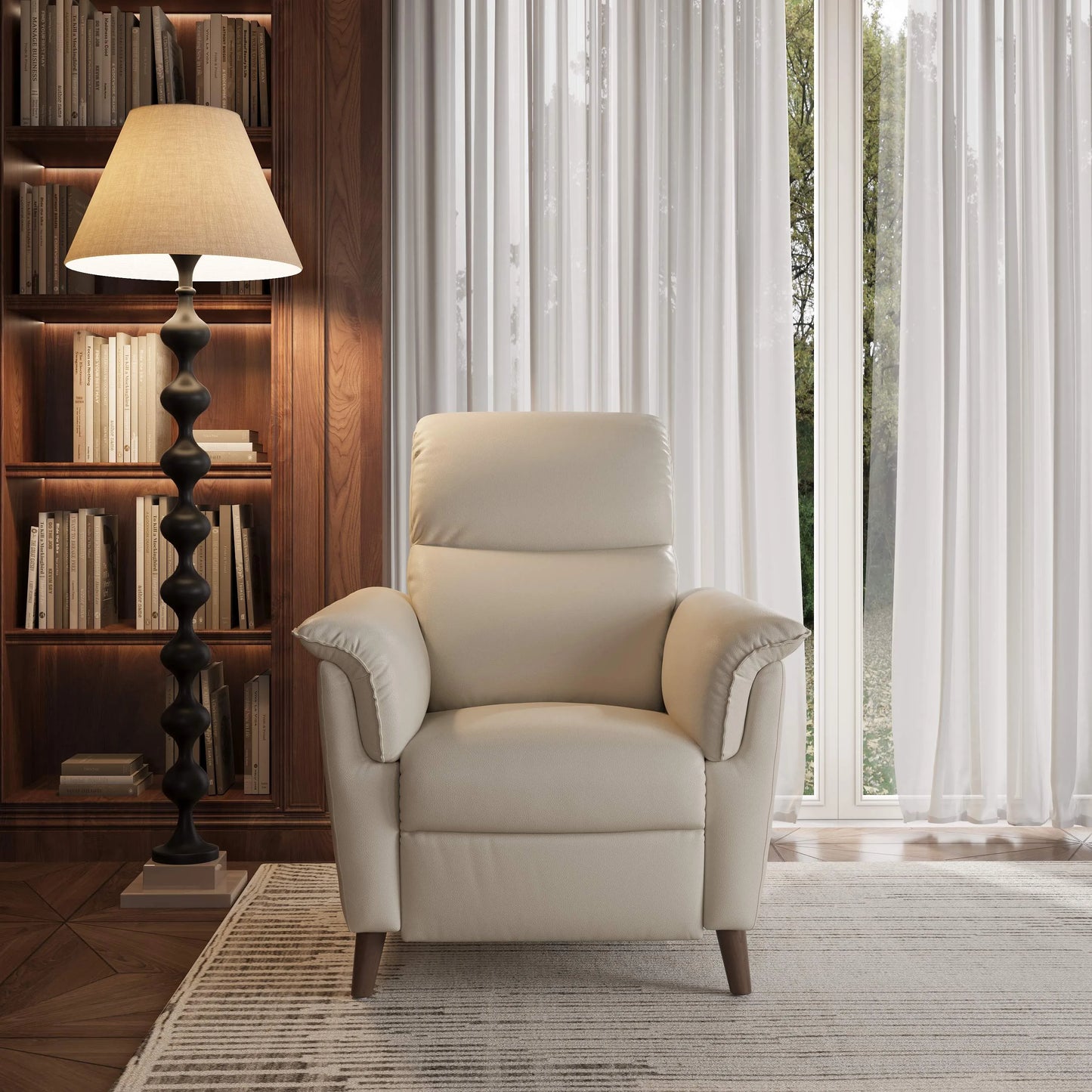 Fauteuil inclinable ergonomique de 33,07 pouces avec dossier en similicuir 