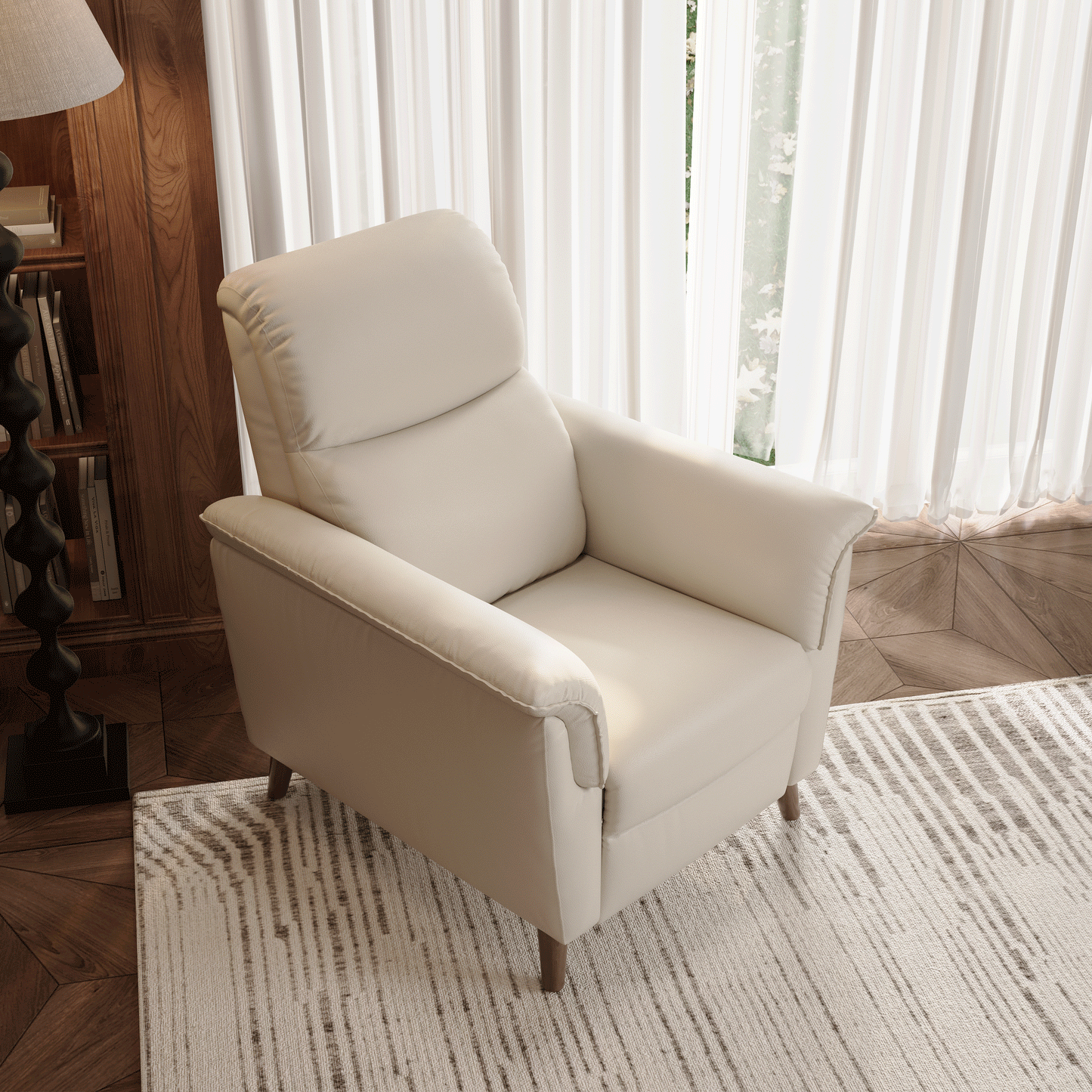 Fauteuil inclinable ergonomique de 33,07 pouces avec dossier en similicuir 