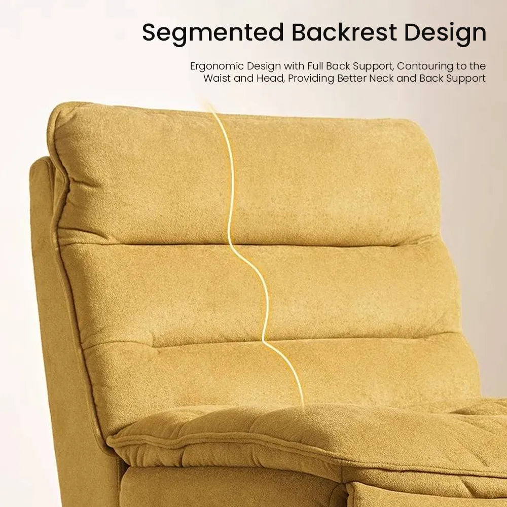 32.3''Modern Beige Armless Swivel Rocking Recliner – Manual Sofa Chair & Single Sofa