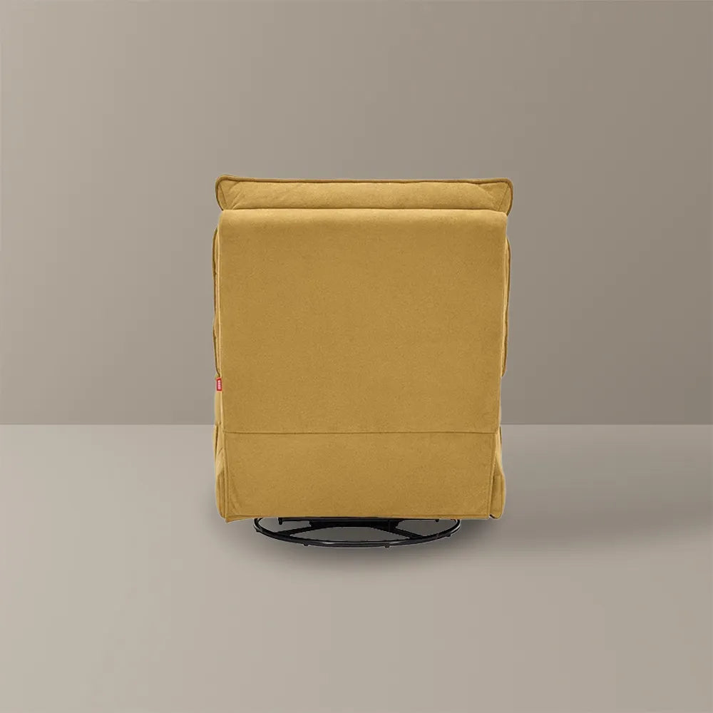 32.3''Modern Beige Armless Swivel Rocking Recliner – Manual Sofa Chair & Single Sofa