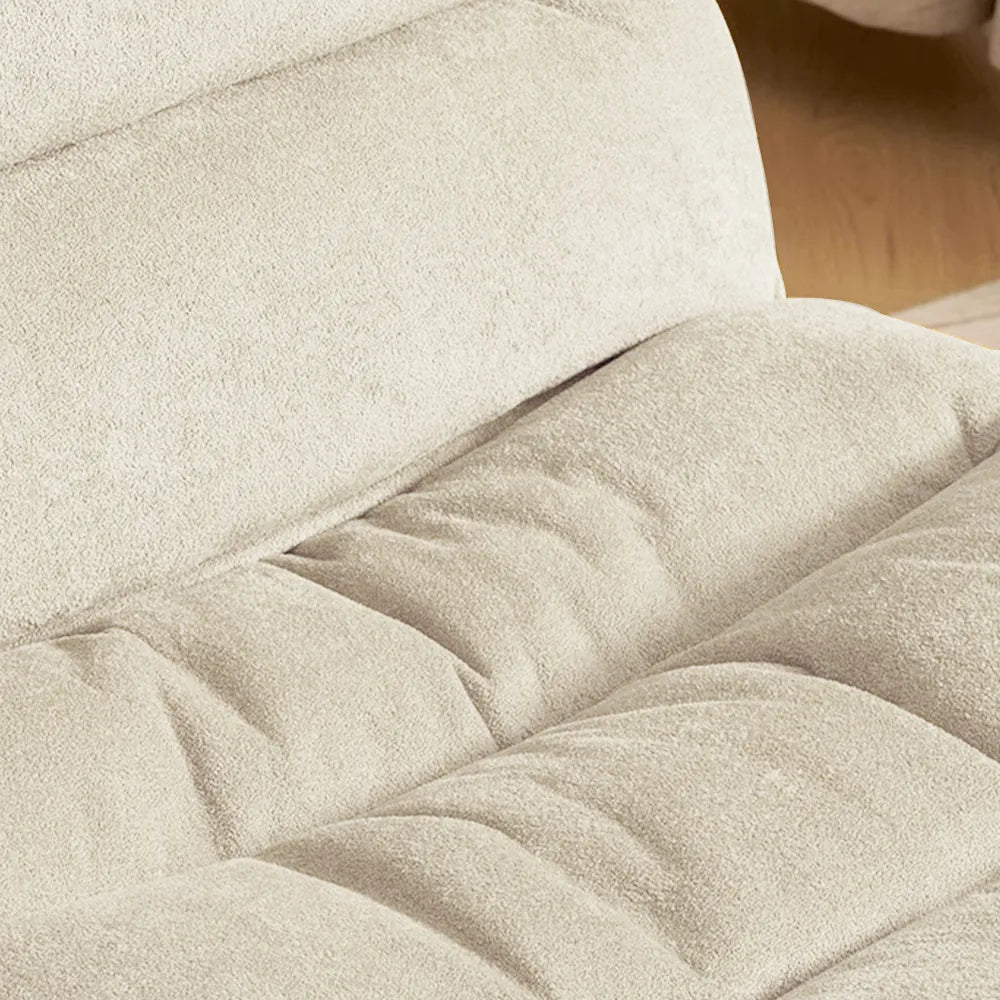 32.3''Modern Beige Armless Swivel Rocking Recliner – Manual Sofa Chair & Single Sofa