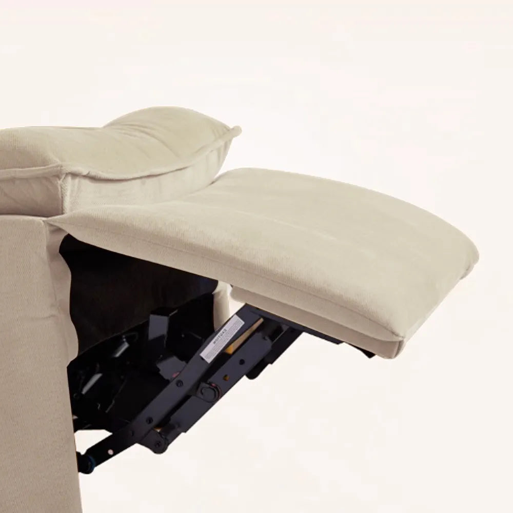 32.3''Modern Beige Armless Swivel Rocking Recliner – Manual Sofa Chair & Single Sofa