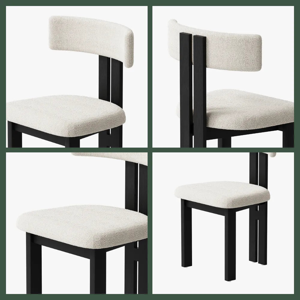 Lot de 2 chaises de salle à manger en bois modernes du milieu du siècle 