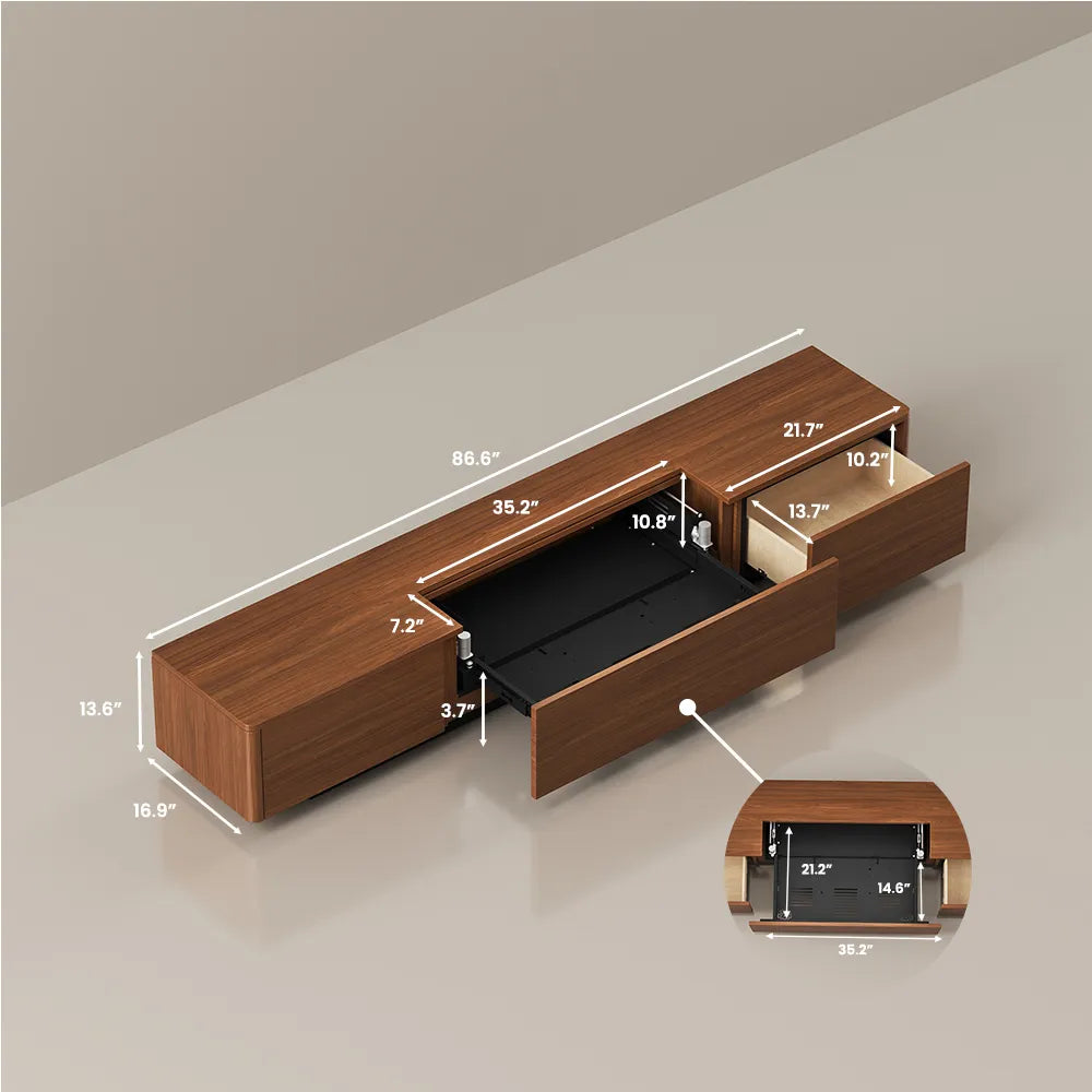 Meuble TV électrique moderne avec boîtier de projection à focale ultra-courte 