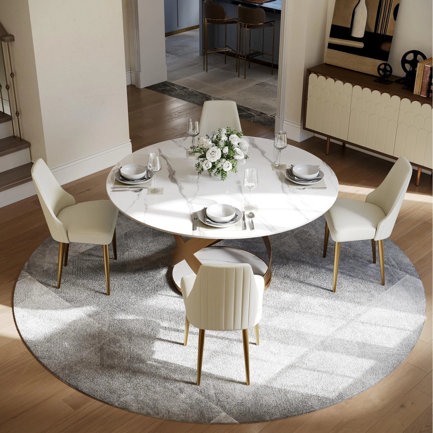 Lot de 2 chaises de salle à manger modernes et luxueuses 