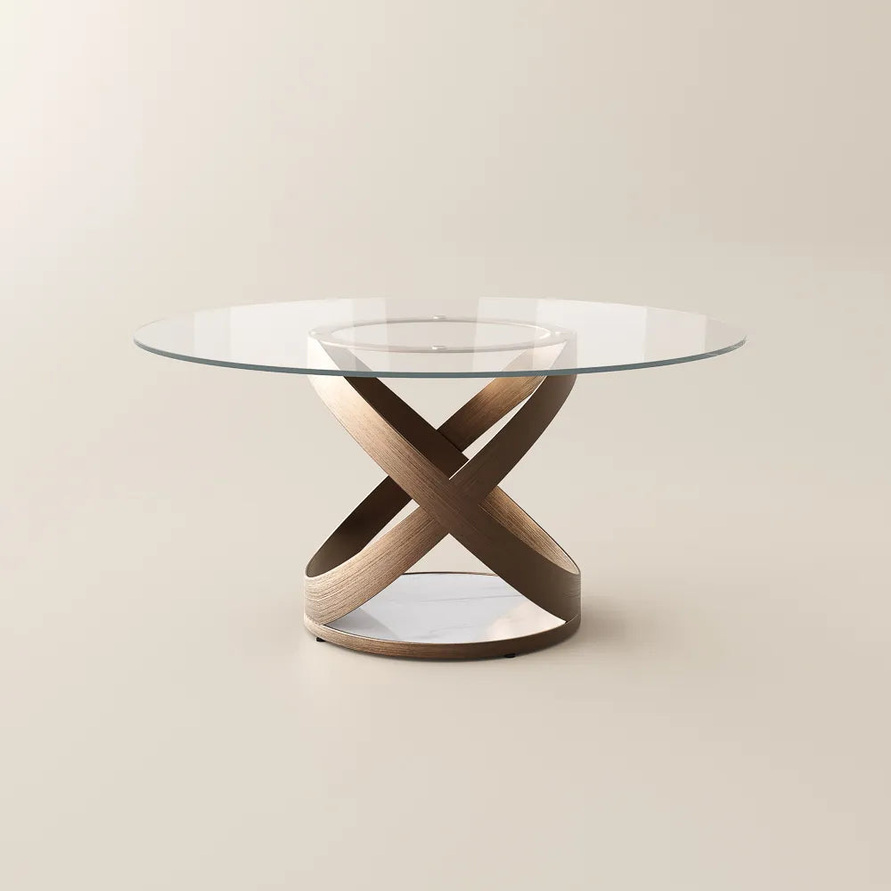 59in Maxwell-Round Tempered Glass Dining Table