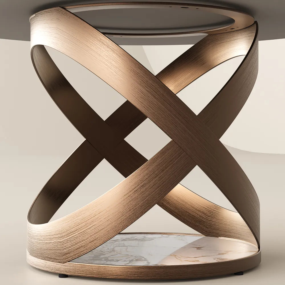 Maxwell-Round Glossy Sintered Stone Dining Table