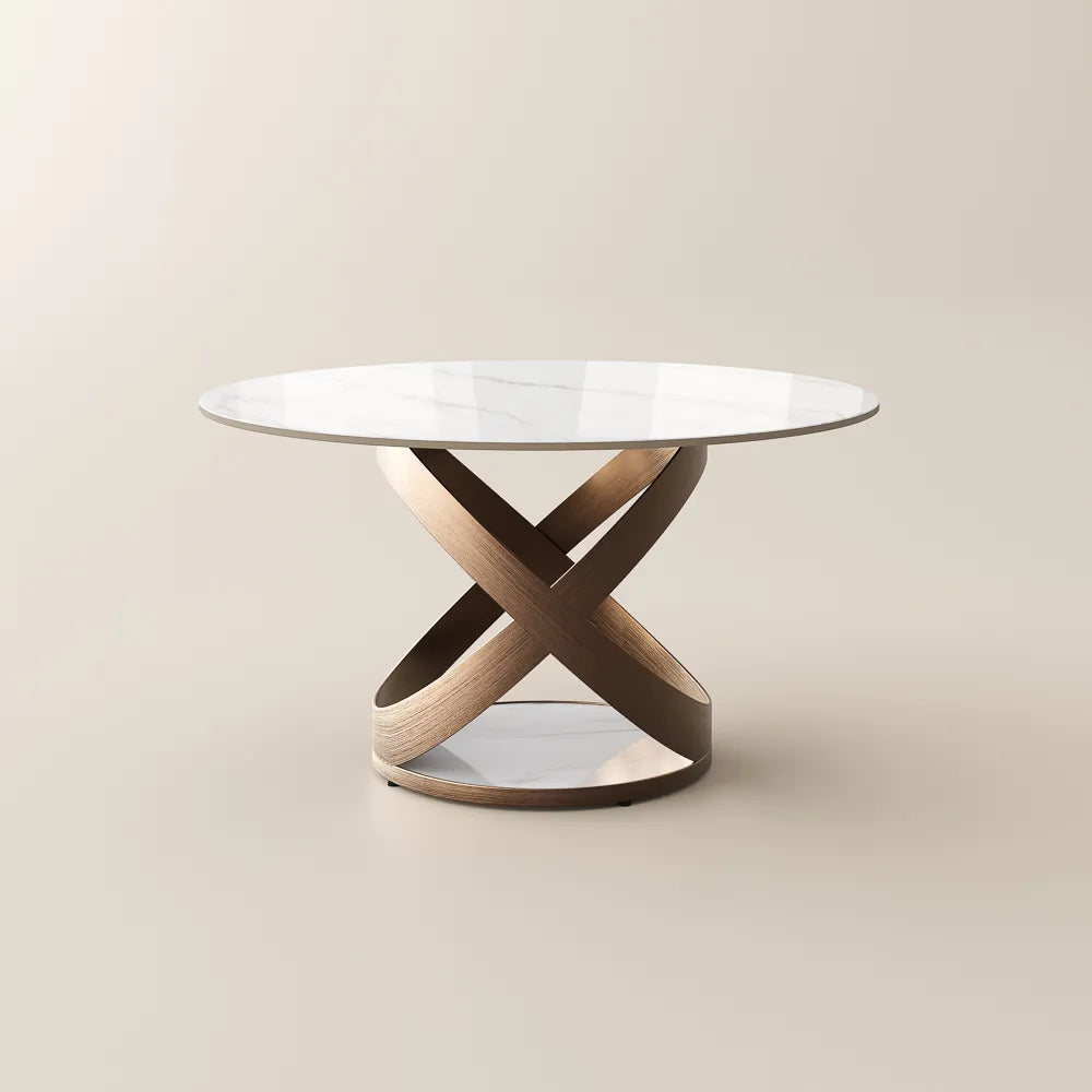 51in Maxwell-Round Glossy Sintered Stone Dining Table