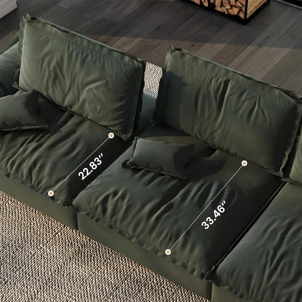 104.33" Sailboat Deep Sofa with Adjustable Backrest