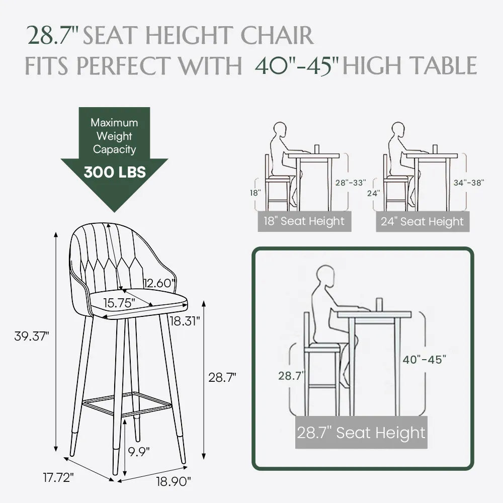 30'' Modern Bar Stools Set of 2