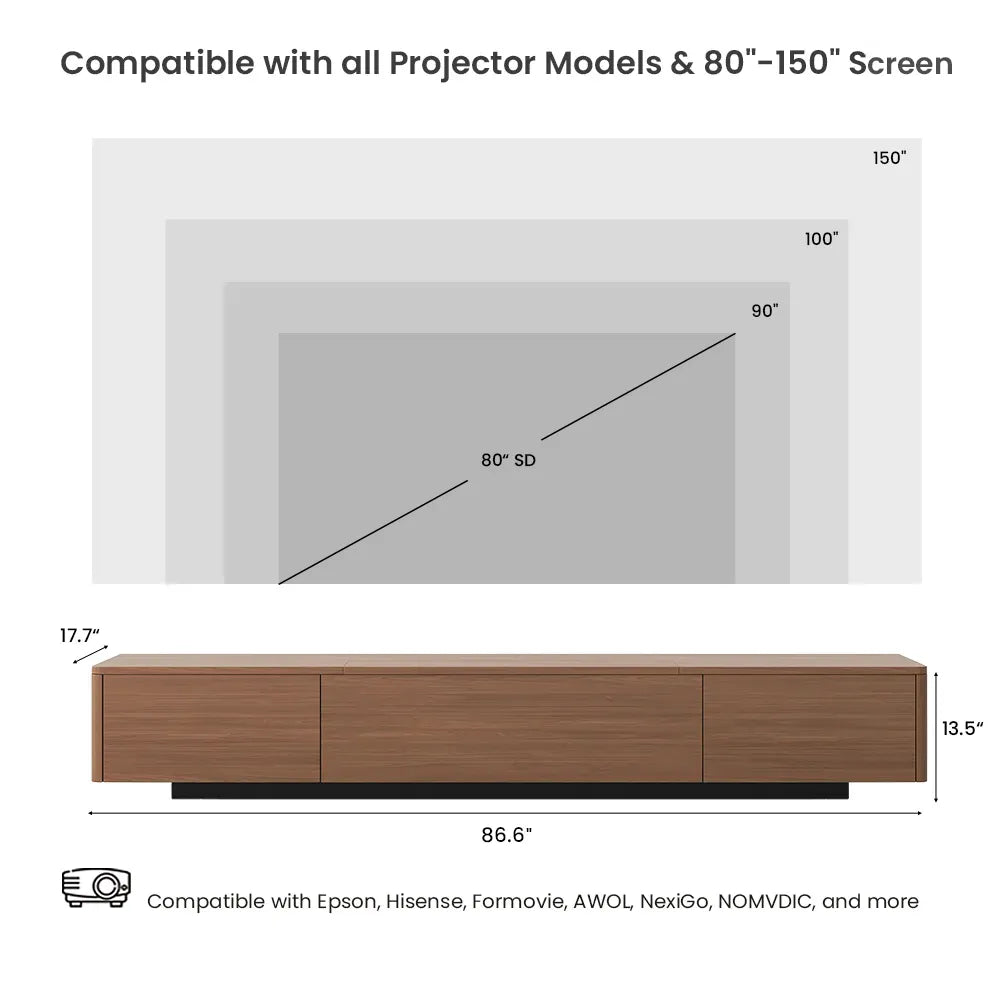 Meuble TV électrique moderne avec boîtier de projection à focale ultra-courte 