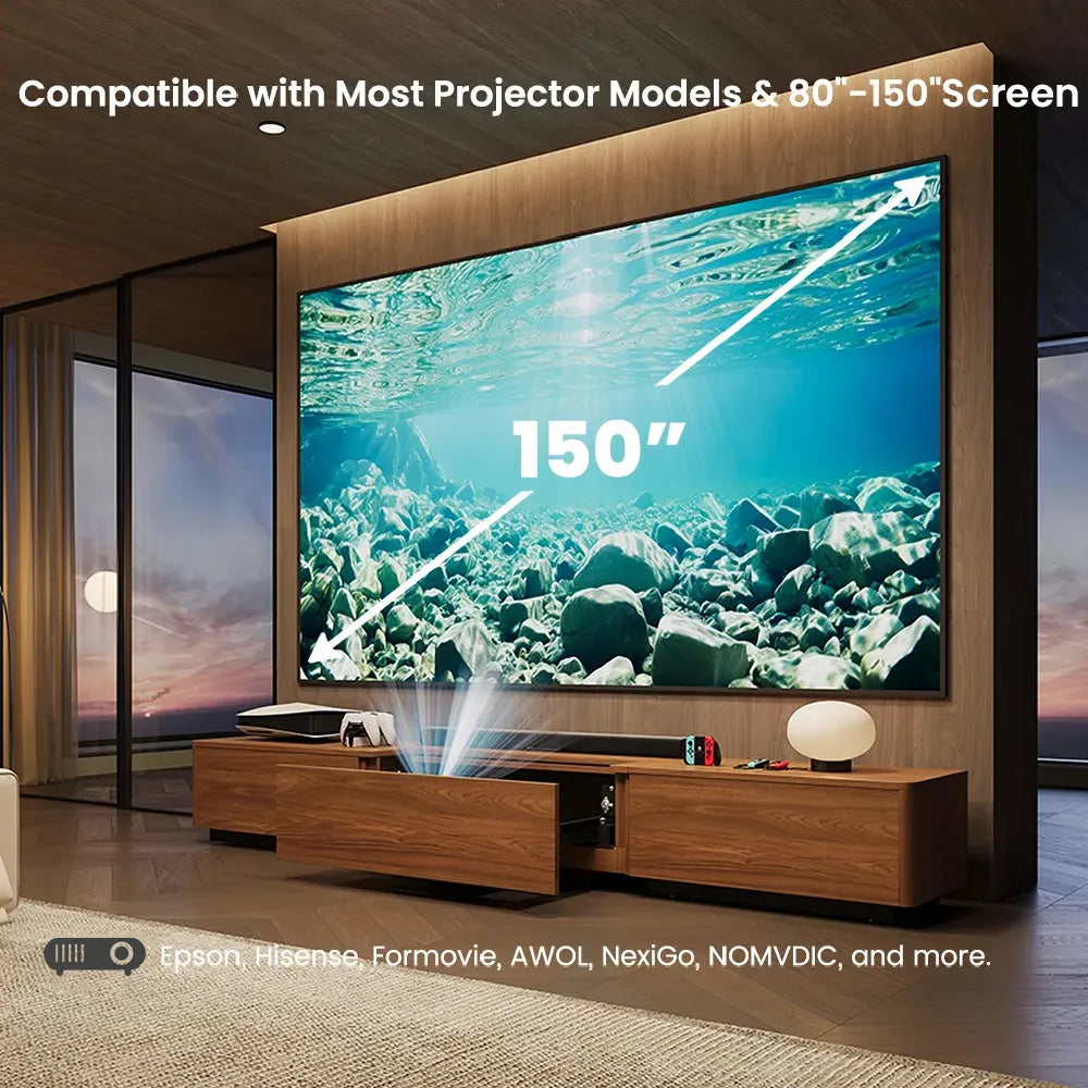 Meuble TV électrique moderne avec boîtier de projection à focale ultra-courte 