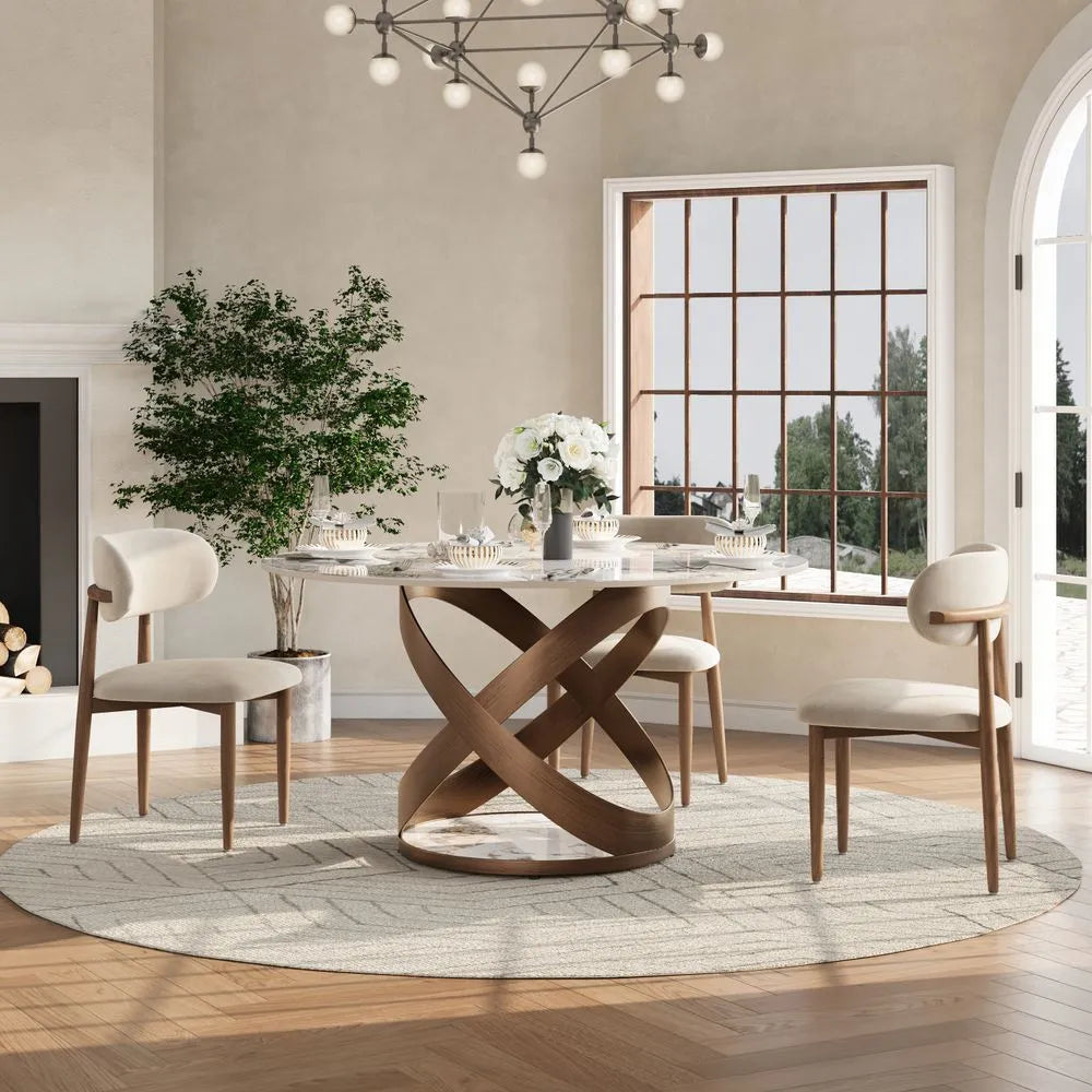 Maxwell-Round Glossy Sintered Stone Dining Table