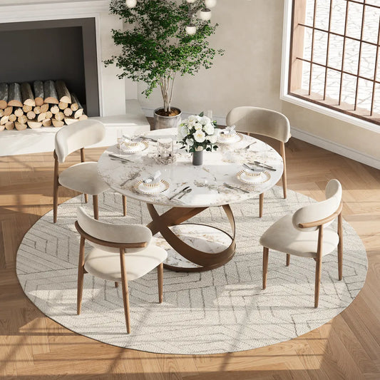 Maxwell-Round Glossy Sintered Stone Dining Table