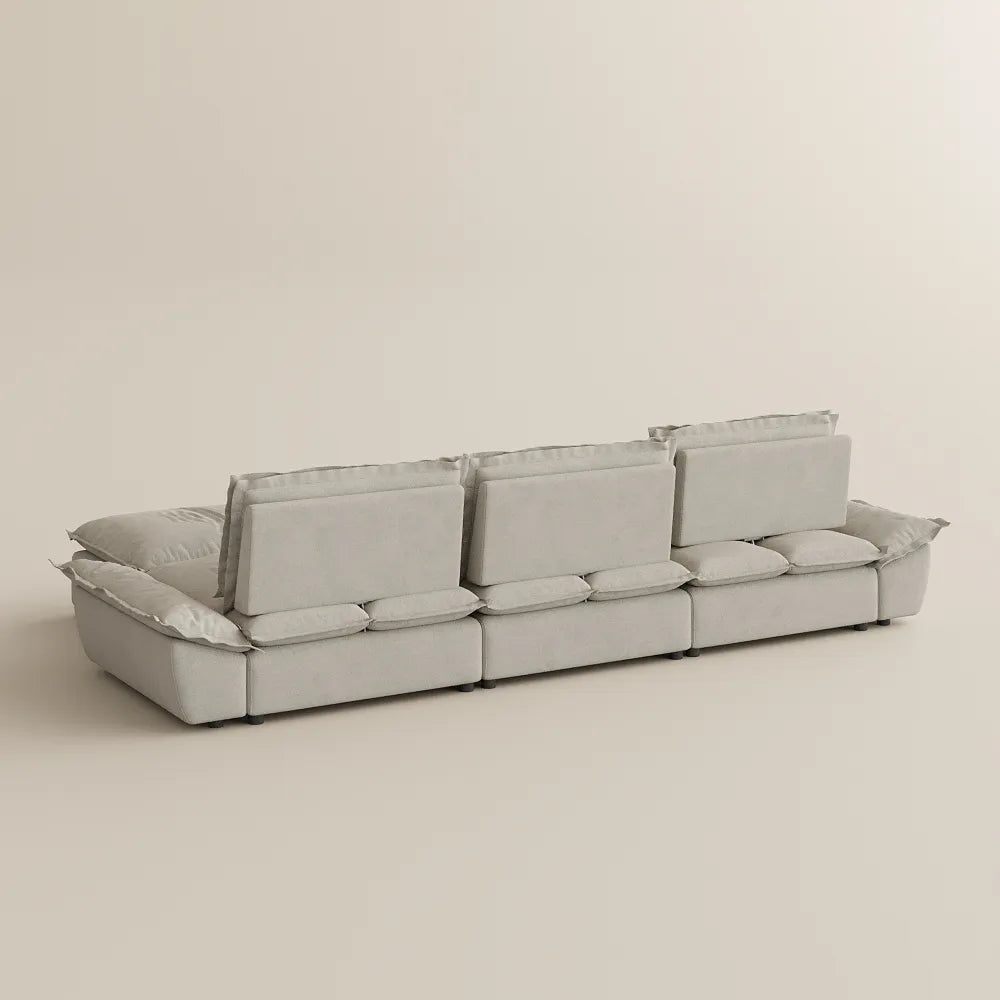 Hudson-141.73" Sailboat Deep Sofa Stain Resistant Cozy Couch with Ottoman