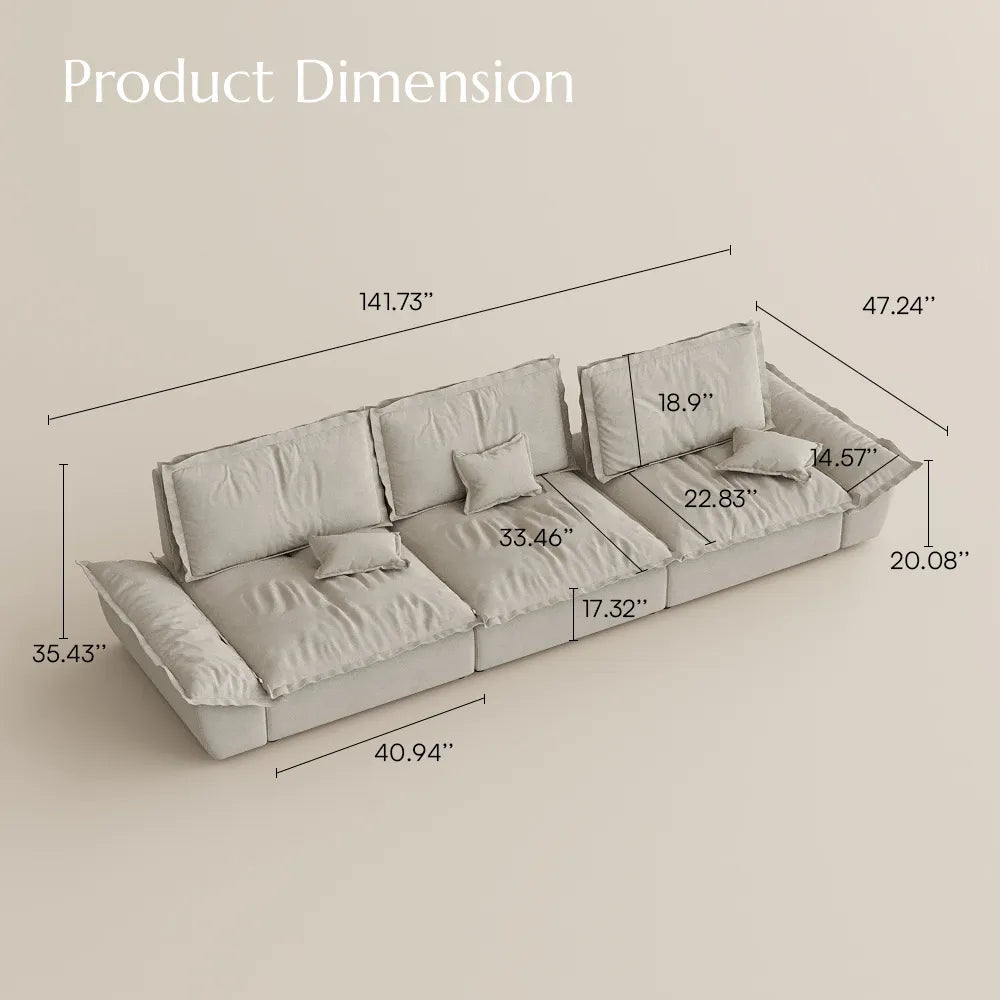 141.73" Sailboat Deep Sofa with Adjustable Backrest