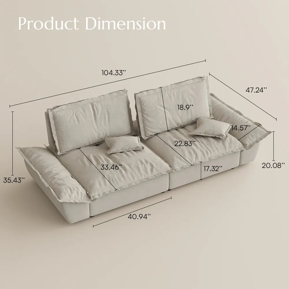 104.33" Sailboat Deep Sofa with Adjustable Backrest