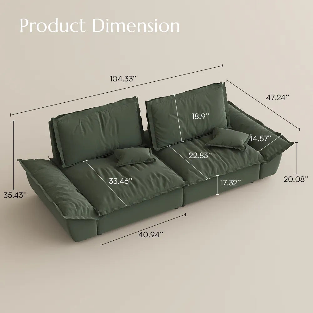 104.33" Sailboat Deep Sofa with Adjustable Backrest