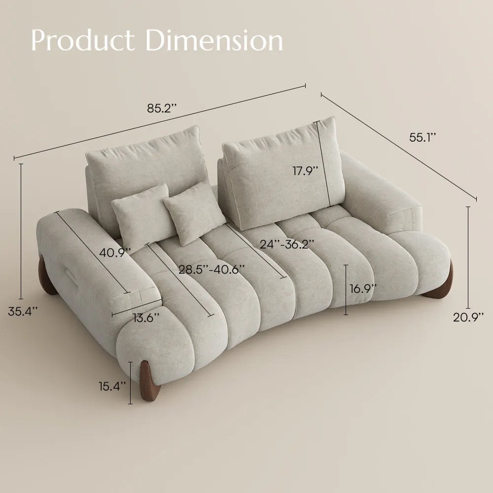 Arlo - 2-3 Seater Mid Century Deep Sofa with Adjustable Cushions