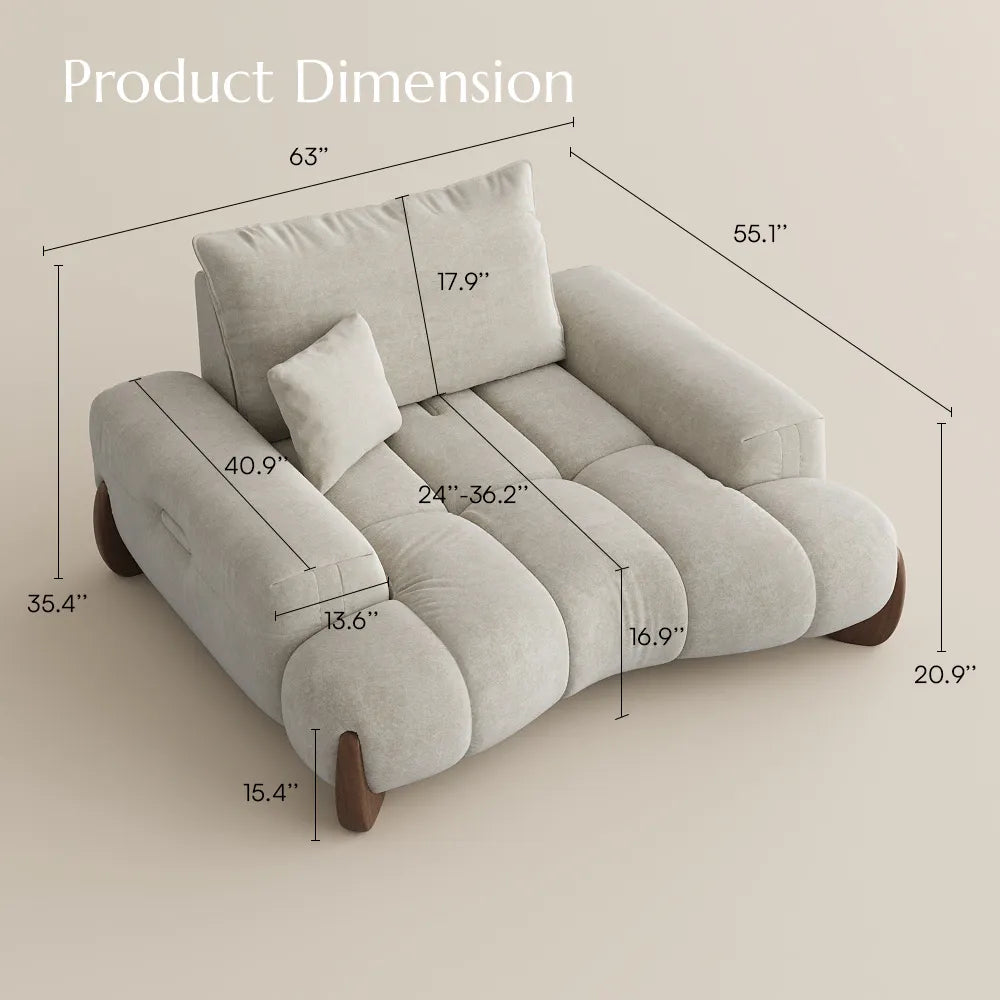 Arlo - Reversible Desktop Storage Ottoman and Mid-Century Sofa Set