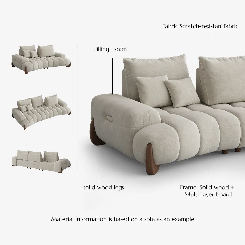 Arlo - 2-3 Seater Mid Century Deep Sofa with Adjustable Cushions