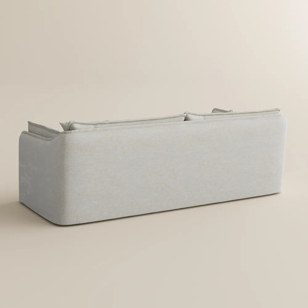 Luna-Beige Cotton Linen Sofa with Removable Covers