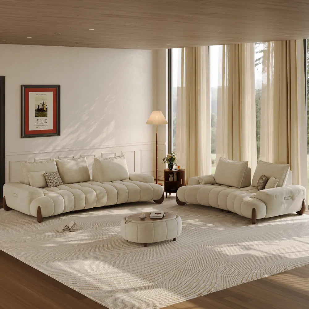 Arlo - Reversible Desktop Storage Ottoman and Mid-Century Sofa Set