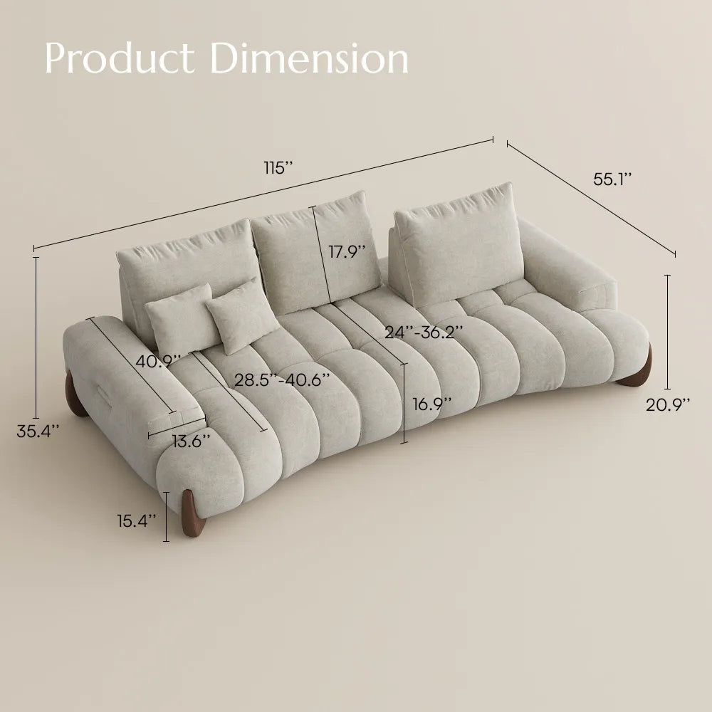 Arlo - Reversible Desktop Storage Ottoman and Mid-Century Sofa Set