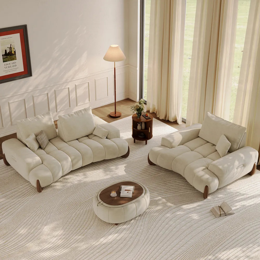 Arlo - Reversible Desktop Storage Ottoman and Mid-Century Sofa Set