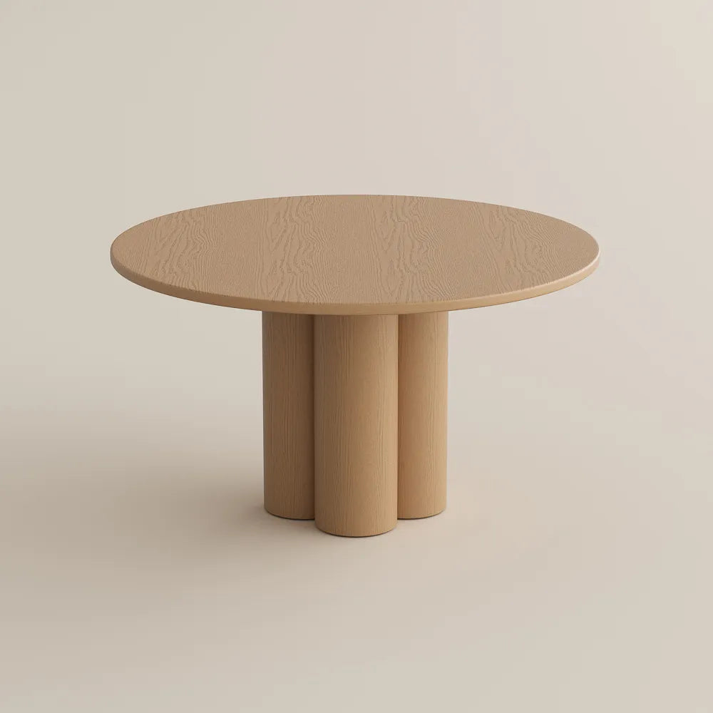 47" Mid-Century Modern Round Wood Dining Table for 4