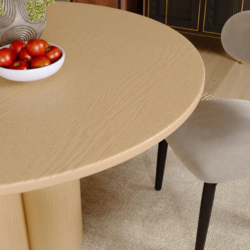47" Mid-Century Modern Round Wood Dining Table for 4