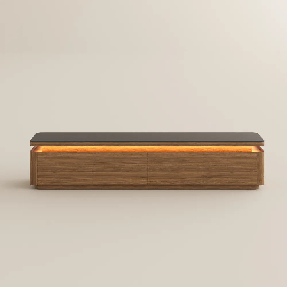 Aether-78.74" Mid-Century Modern TV Stand with Adjustable LED Lights