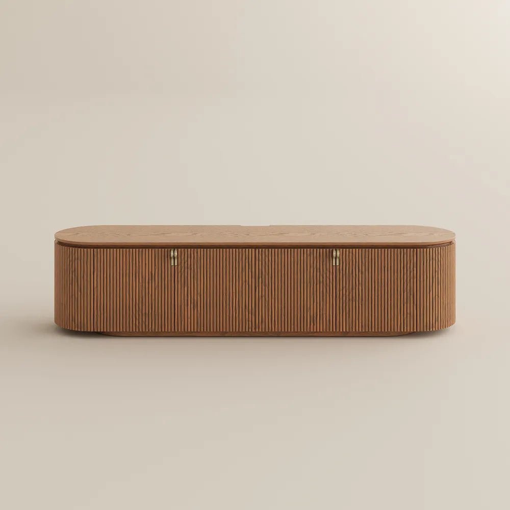 Silva-79" Mid-Century Modern Fluted TV Stand