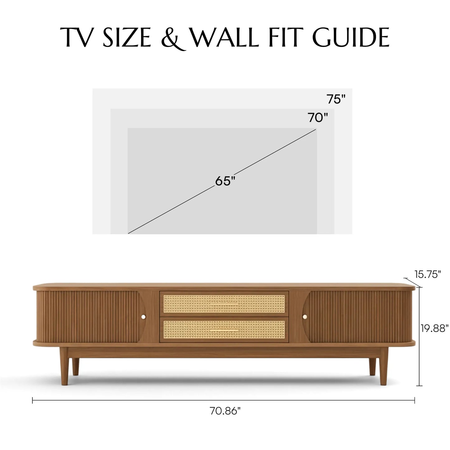 Mid-Century Modern Woven Rattan TV Stand