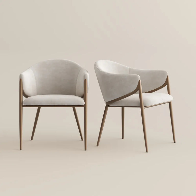 Alar-Mid-Century Modern Upholstered Dining Chairs Set of 2