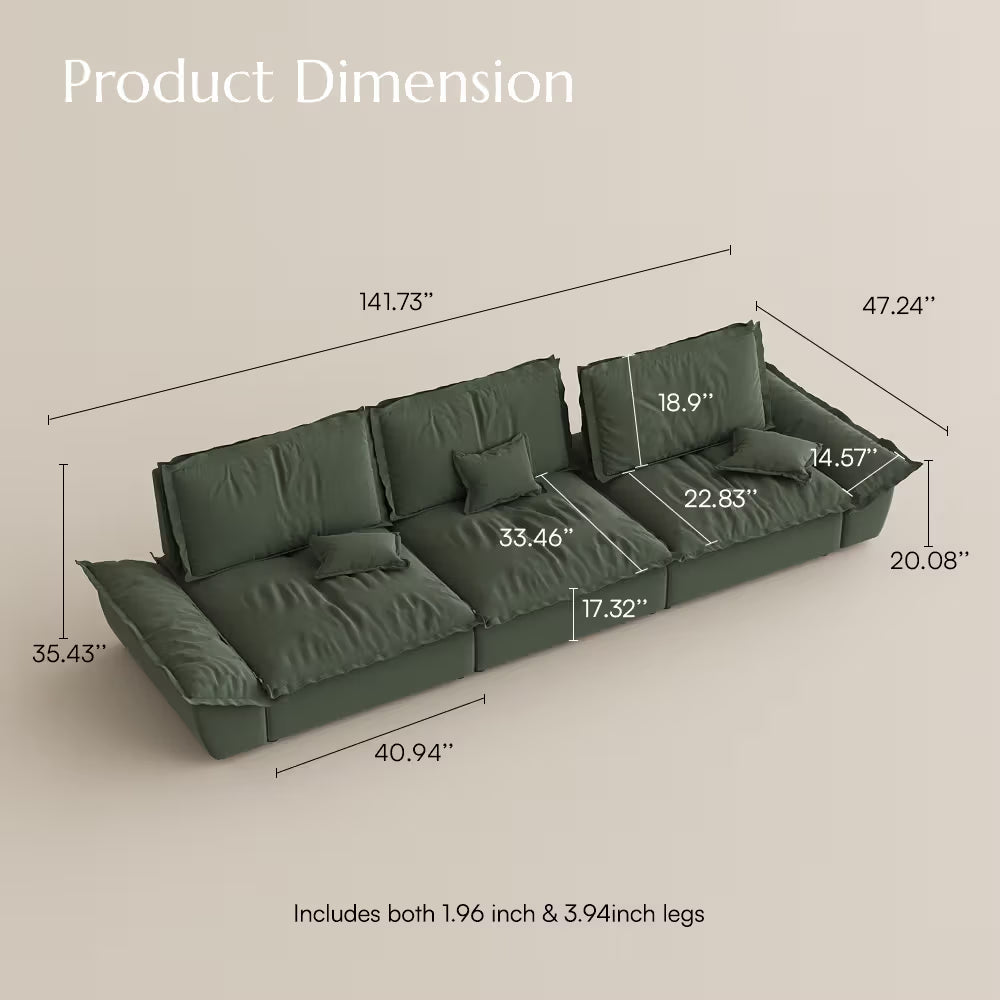 Hudson Modern Deep Sofa with Adjustable Backrest