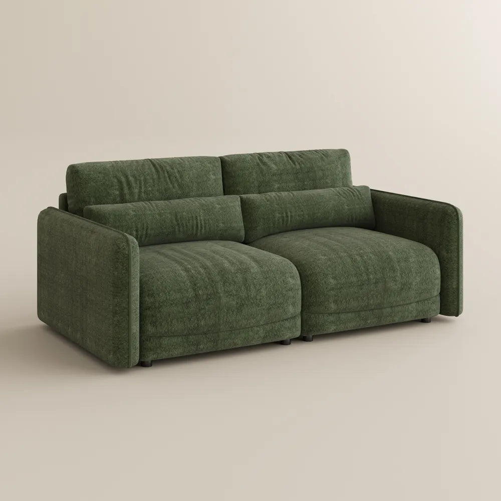Green chenille sofa set, high-elasticity foam