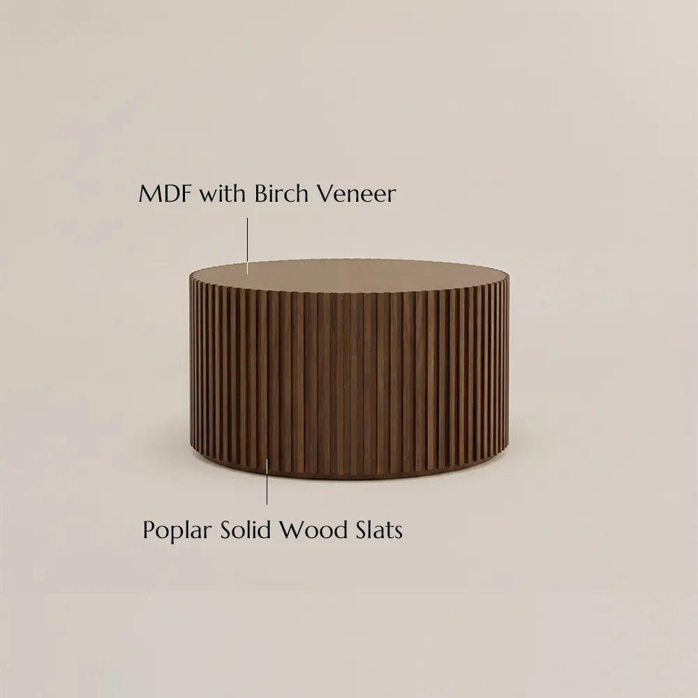 Silva-31.5" Fluted Round Coffee Table