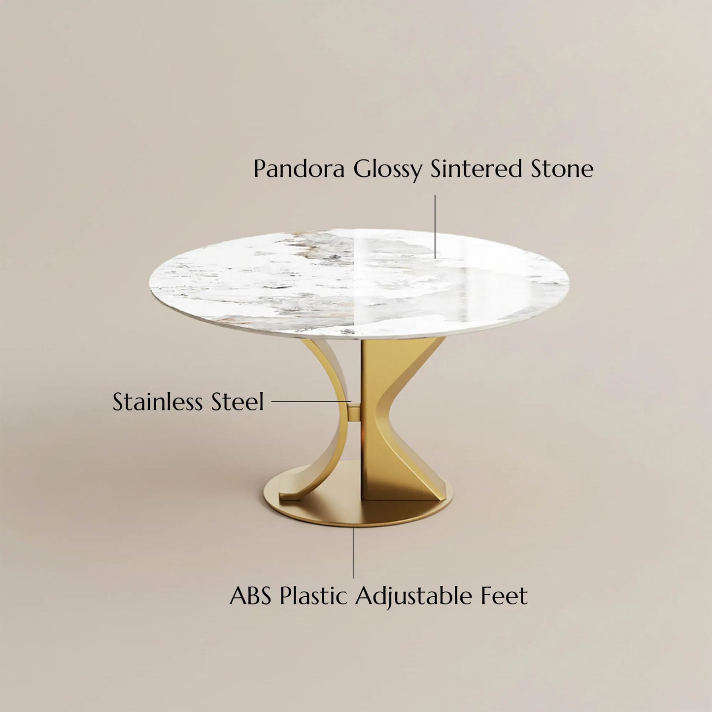 47" Modern Luxury Round Dining Table