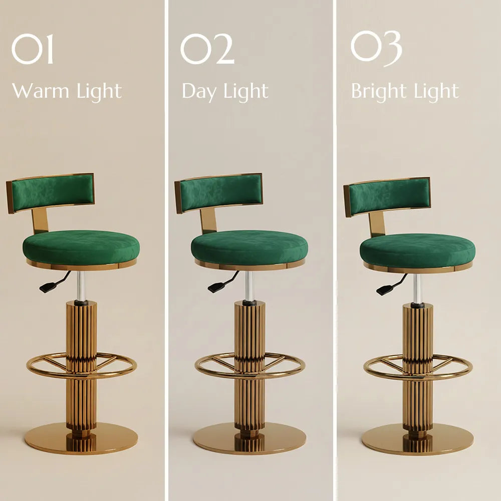 Modern Luxury Adjustable Height Bar Stools Set of 2