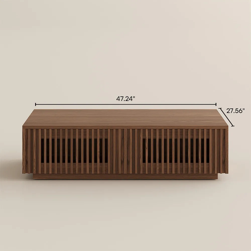 47" Rectangle Wood Coffee Table with Storage