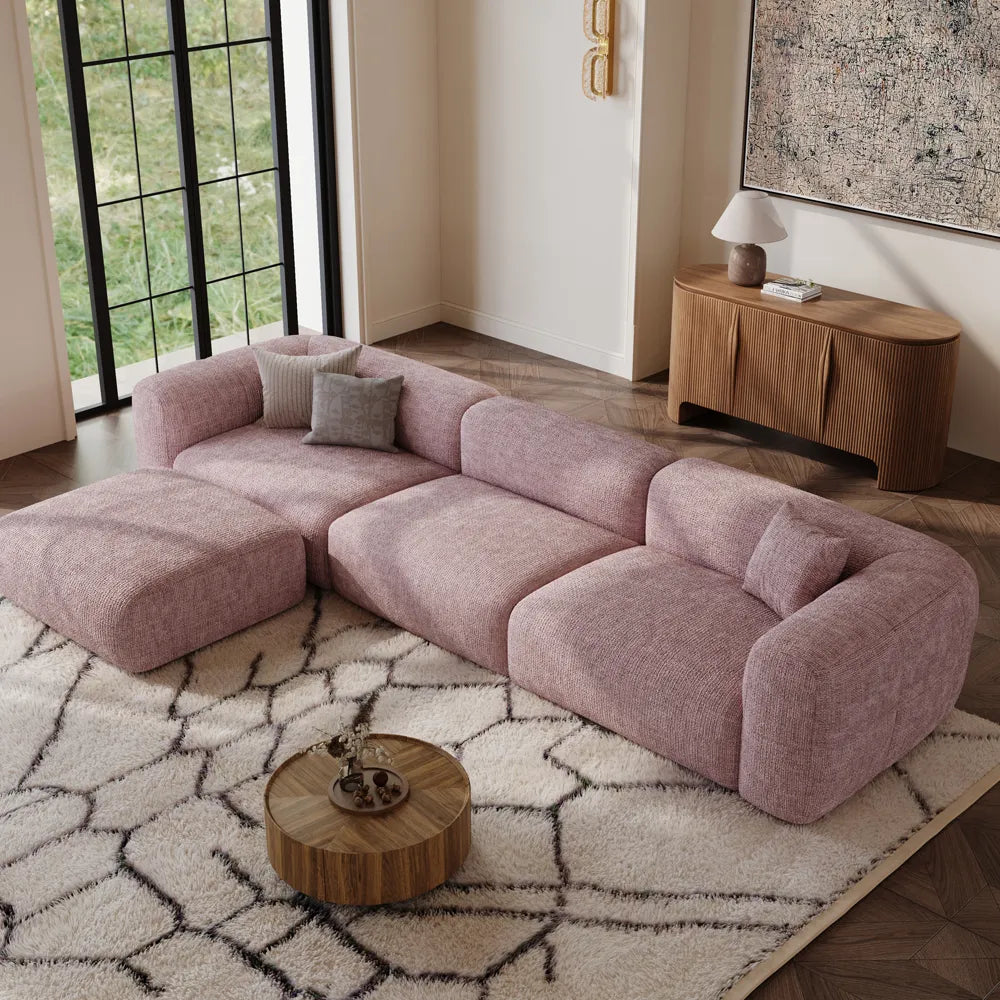 Conto-Minimalist Vintage Chenille Lounge Sofa