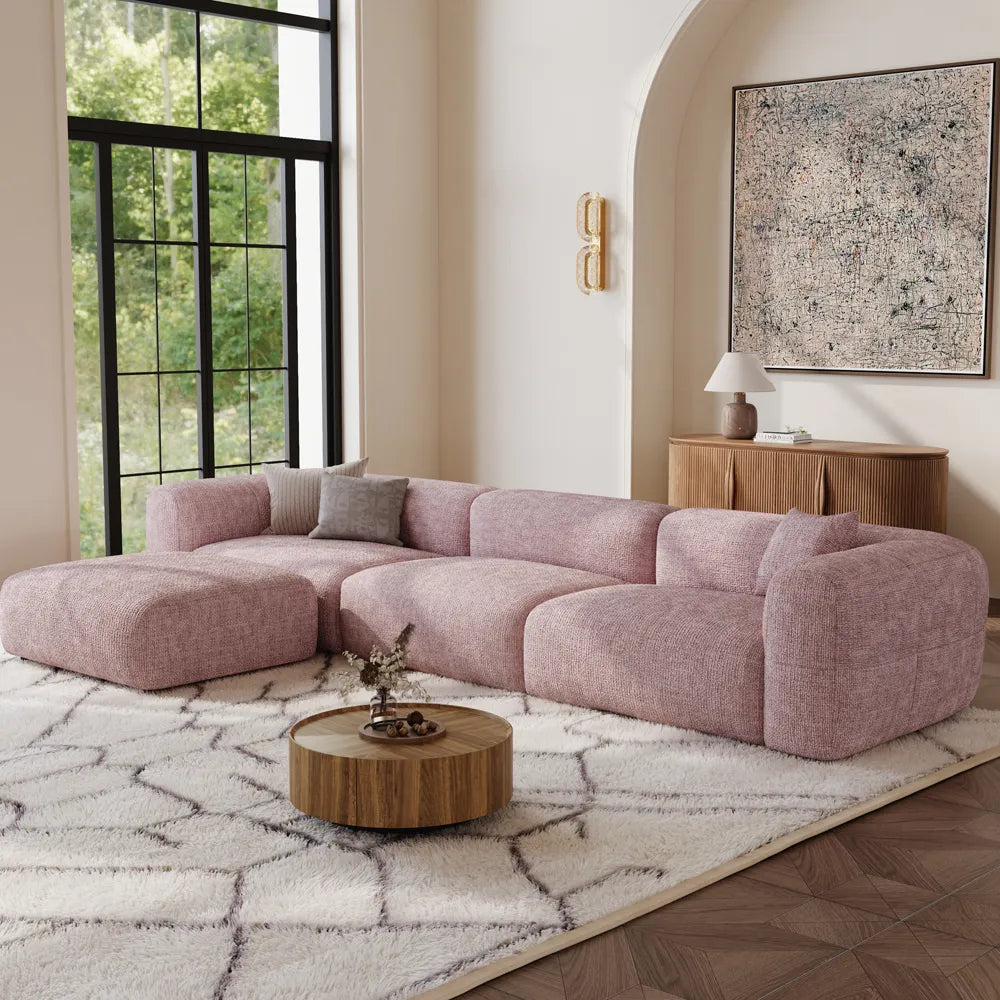 Conto-Minimalist Vintage Chenille Lounge Sofa