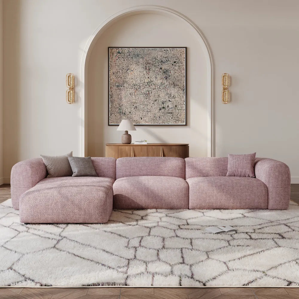 Conto-Minimalist Vintage Chenille Lounge Sofa