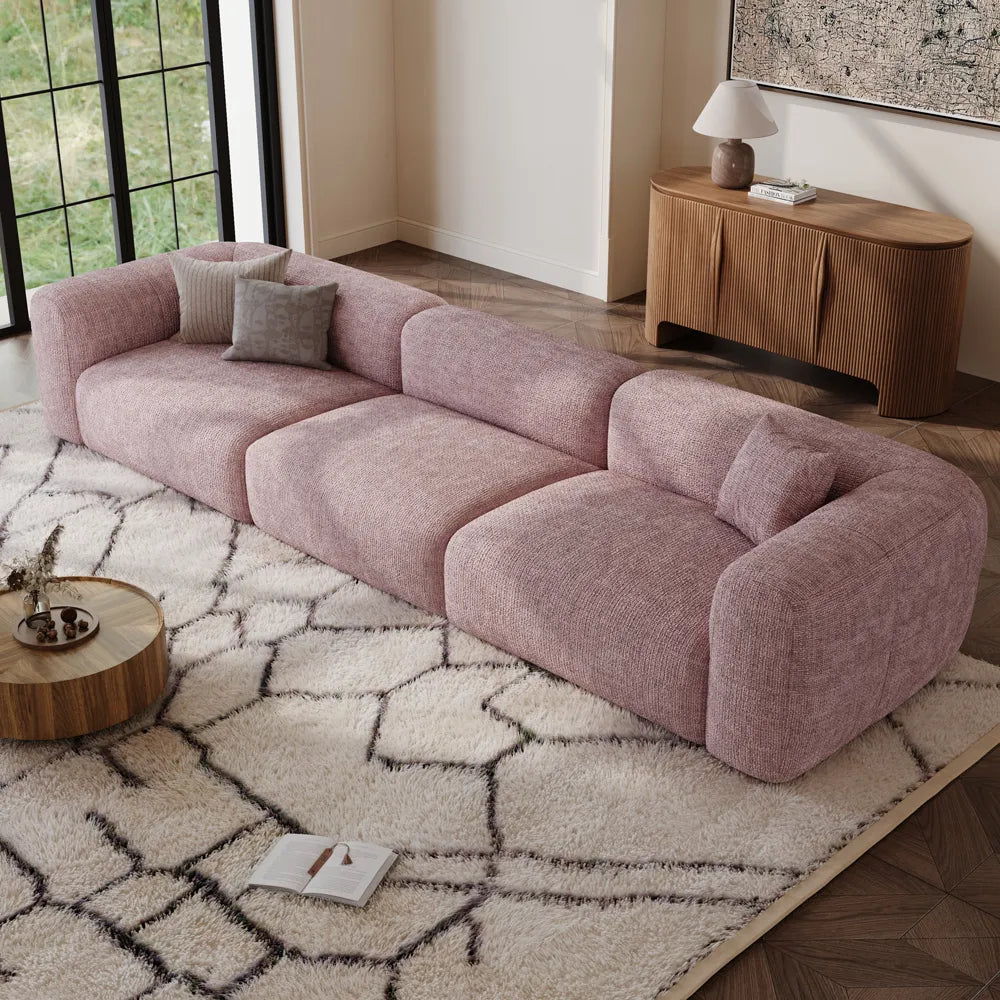 Conto-Minimalist Vintage Chenille Lounge Sofa