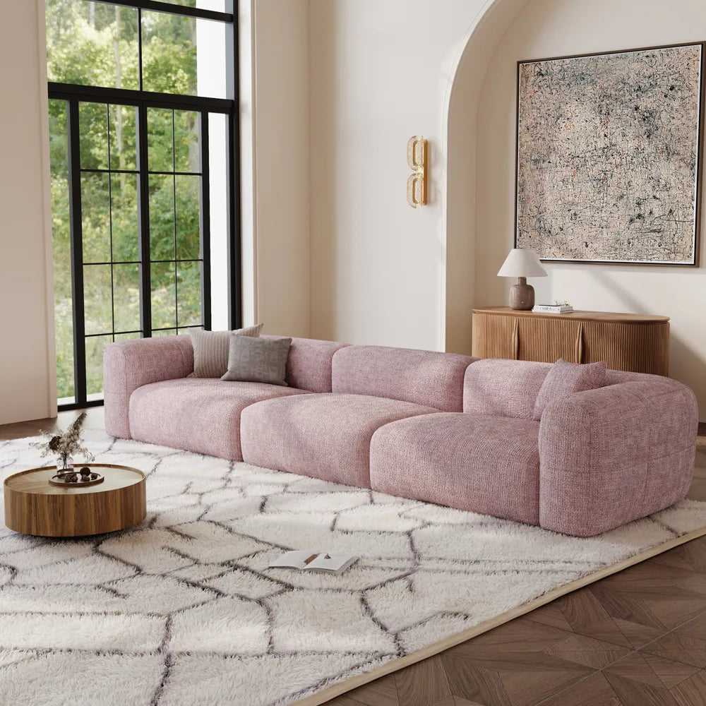 Conto-Minimalist Vintage Chenille Lounge Sofa