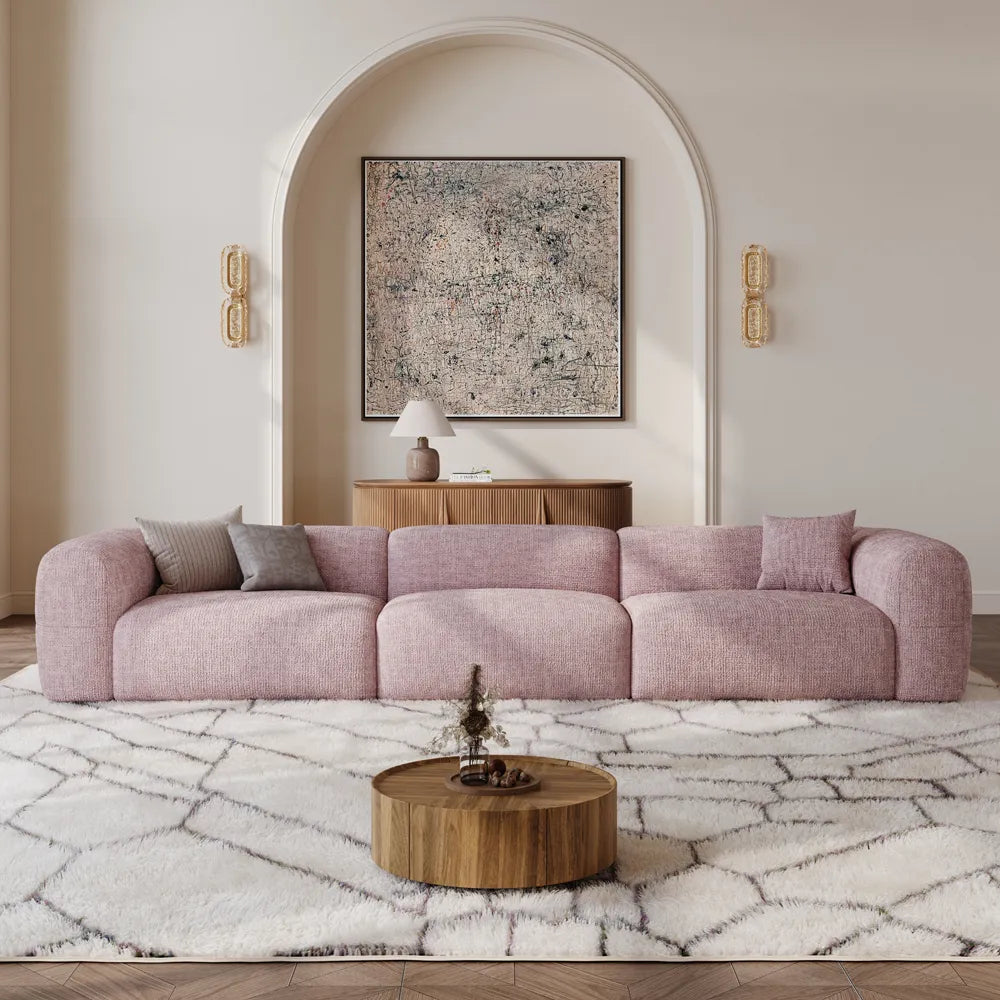Conto-Minimalist Vintage Chenille Lounge Sofa