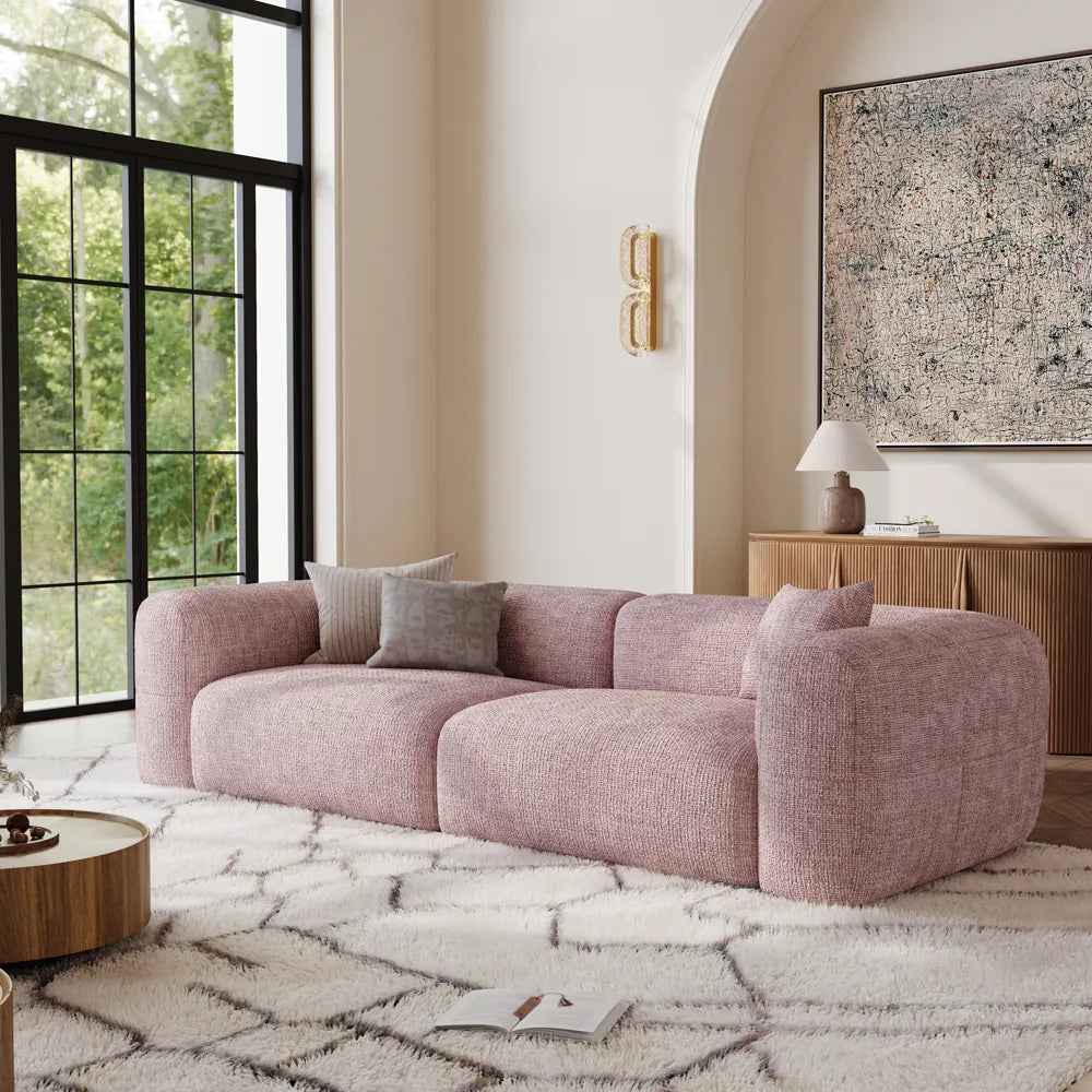 Conto-Minimalist Vintage Chenille Lounge Sofa
