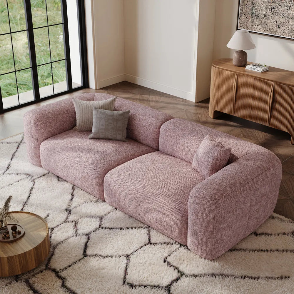 Conto-Minimalist Vintage Chenille Lounge Sofa