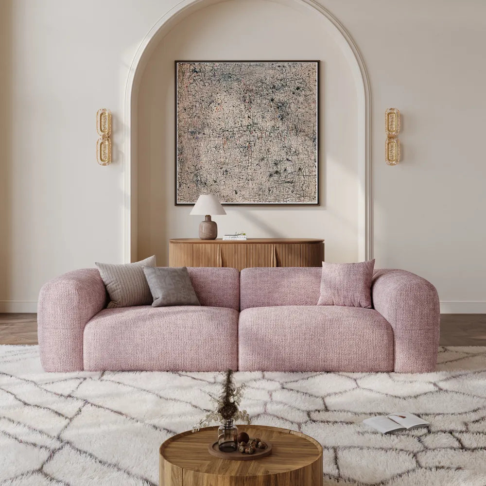 Conto-Minimalist Vintage Chenille Lounge Sofa